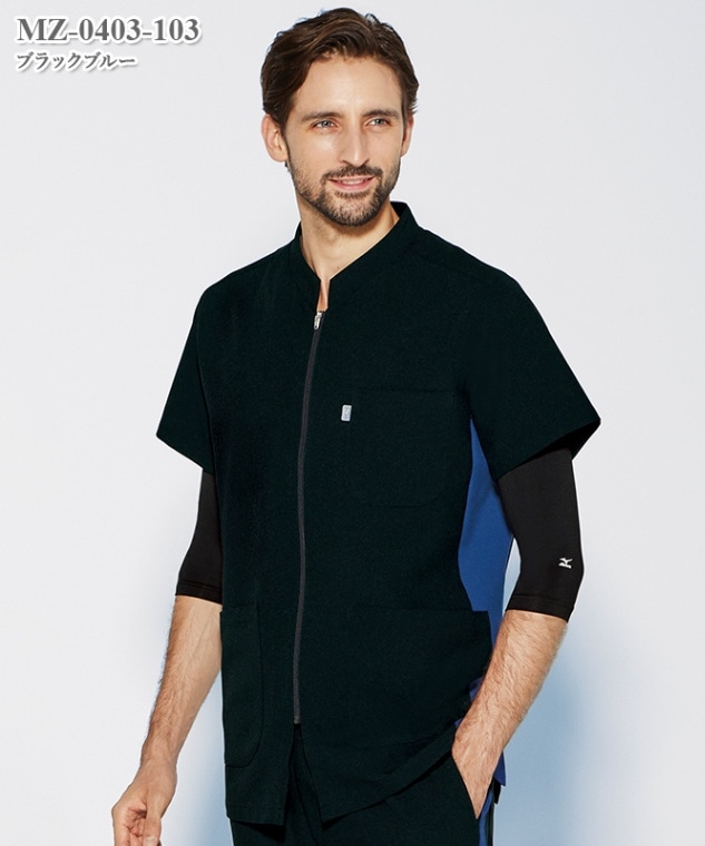 ミズノ男女兼用ファスナースクラブ半袖[チトセ製品] MZ-0403｜THS-白衣