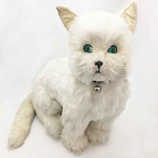 英国 ヴィンテージ白猫の実寸大ぬいぐるみ 1960～70年代 REALSOFT TOYS