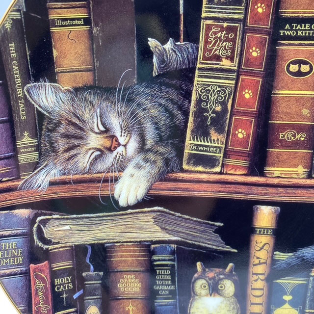 Bradford Exchange 猫プレート絵皿 Frederick the Literate 1998年