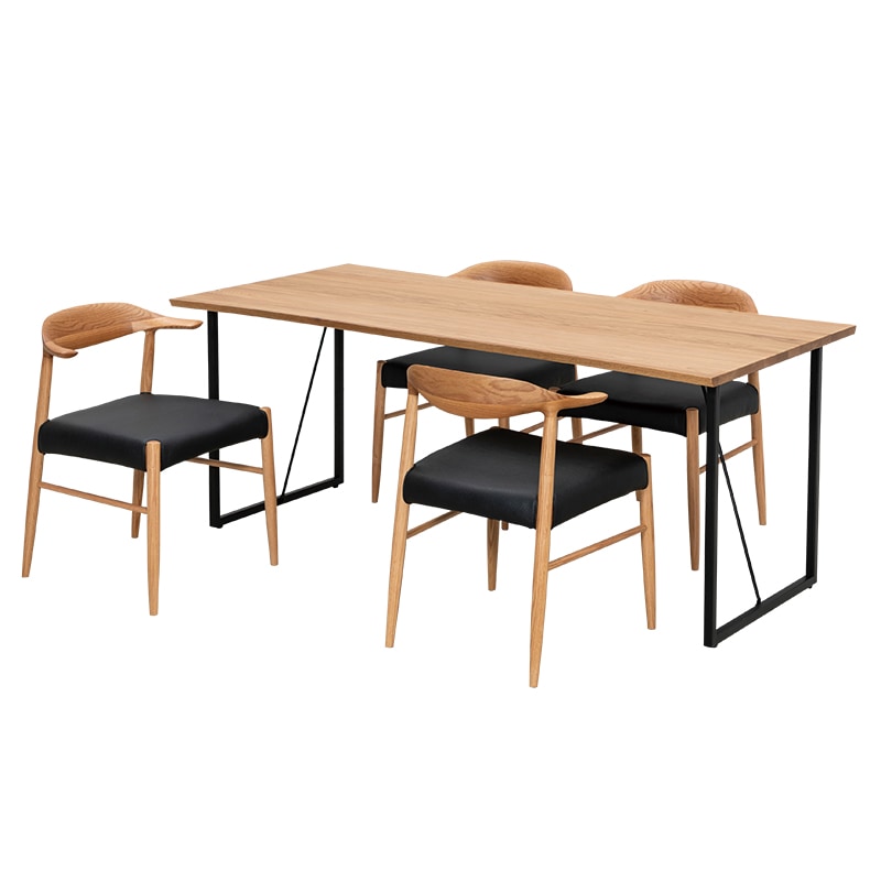 ダイニング5点セット（if NEST）FENIX2 180TOP OAK + 脚SAMANTHA NEO2