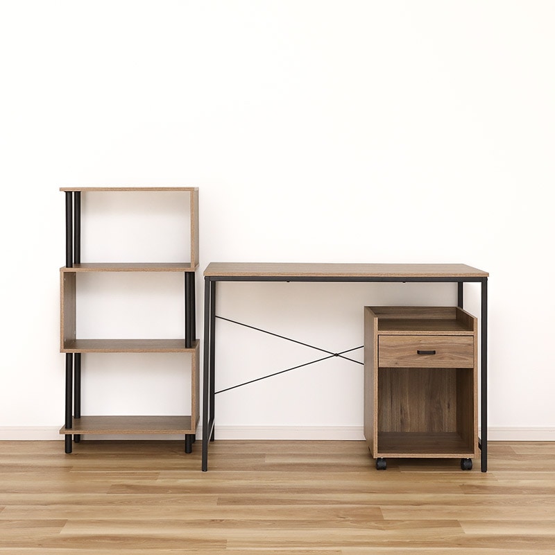 デスク3点セット IF ボルトEZ WAL/BK【お客様組み立て商品】の通販