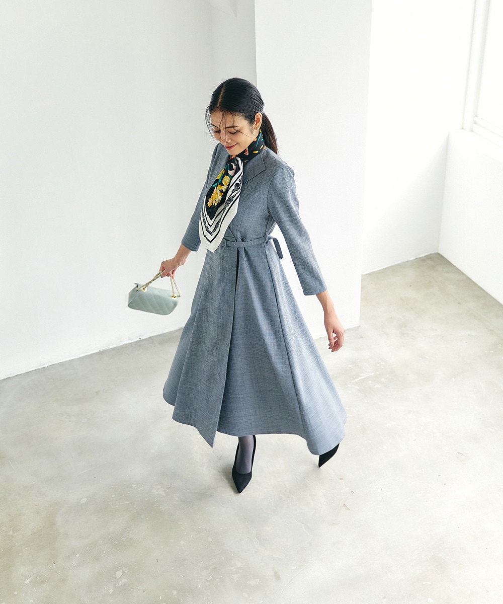 SALE】ラペルカラーカシュクールワンピース - 12Twelve Agenda