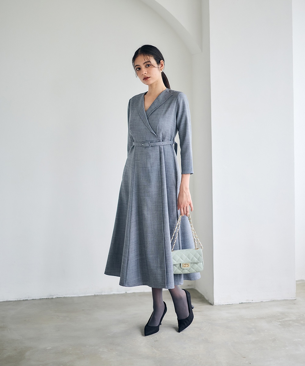 SALE】ラペルカラーカシュクールワンピース - 12Twelve Agenda