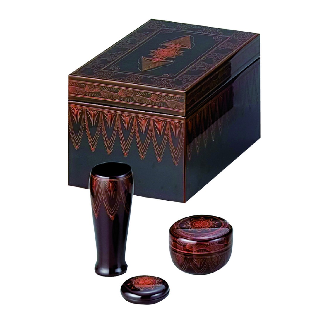 茶箱 キンマ （木製 棗、香合、茶筅筒付） | 茶箱、盆、野点篭,茶箱