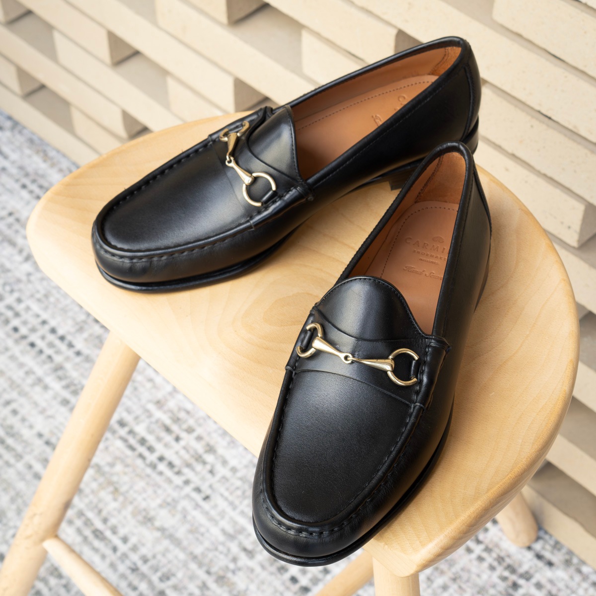 カルミーナ 580746 BLACK ビットローファー メンズ | カルミーナ