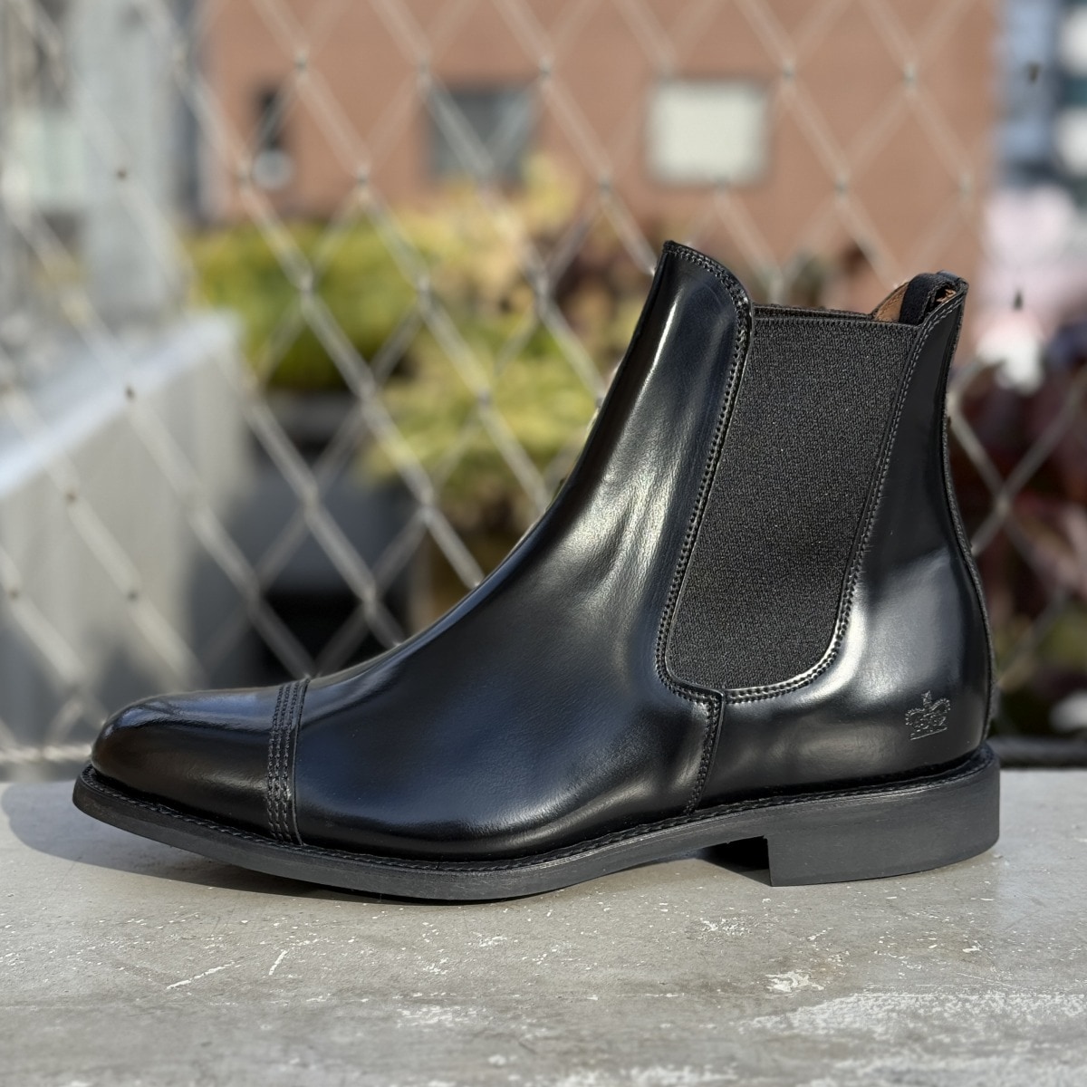 サンダース MILITARY CAP TOE CHELSEA BOOT BLACK サイドゴアブーツ