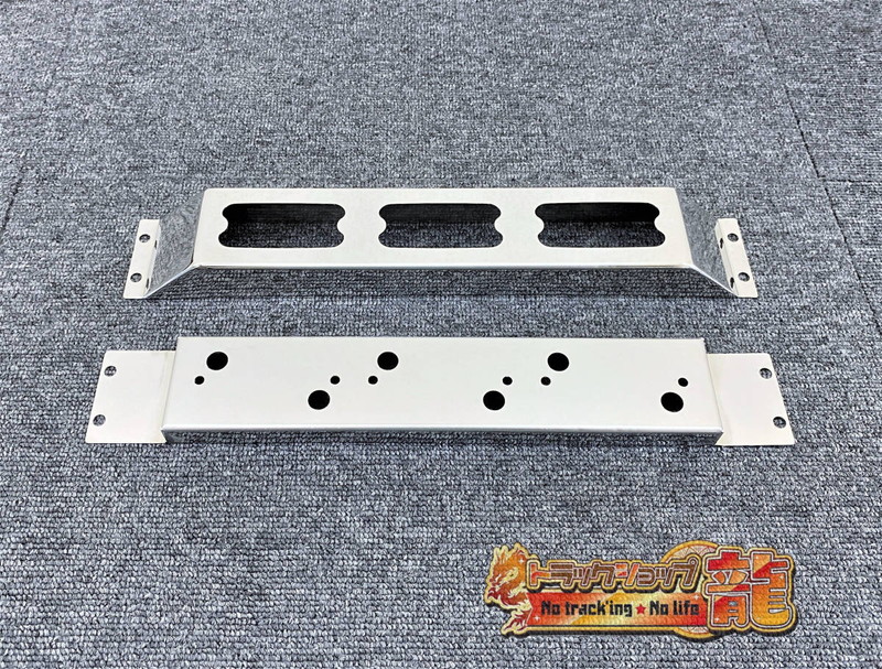 ステンレス 角マーカー＆取付ステーセット 3連タイプ 2個セット 鏡面