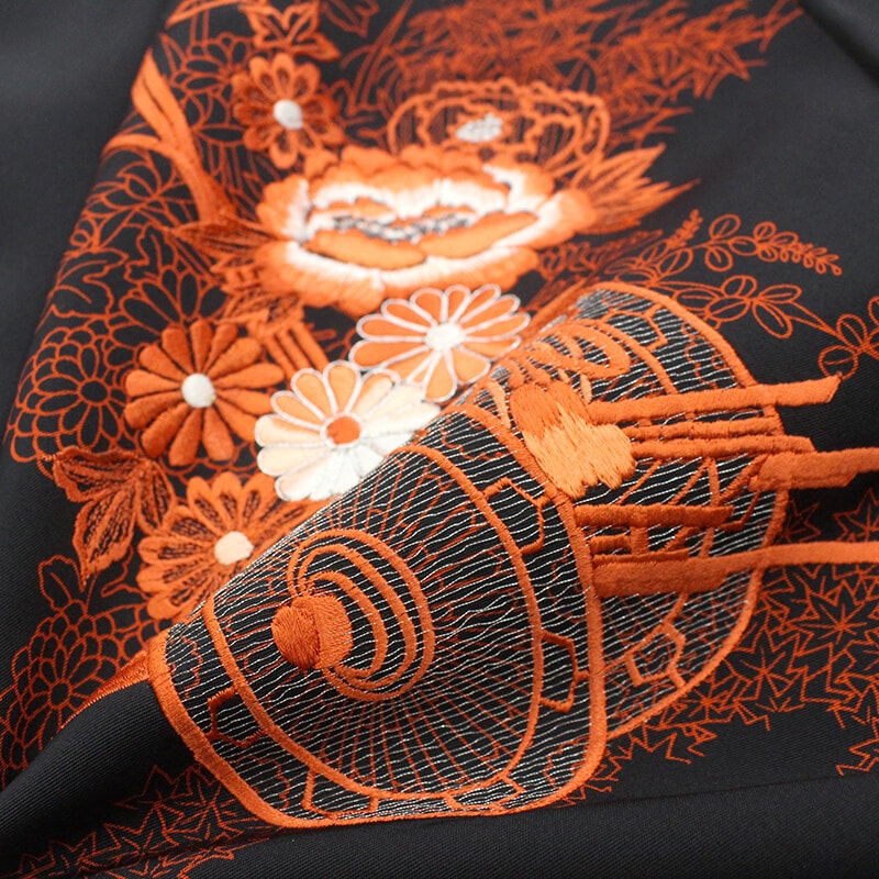 価格見直し宣言】 リサイクル 羽織 黒 絵羽織 1ツ紋 レディース 正絹