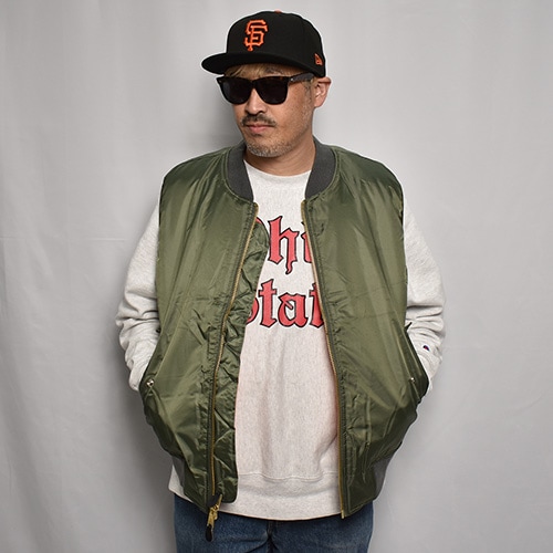 Customized MA-1 Cut Off Vest(MA-1カットオフベスト)オリーブ [a-6869