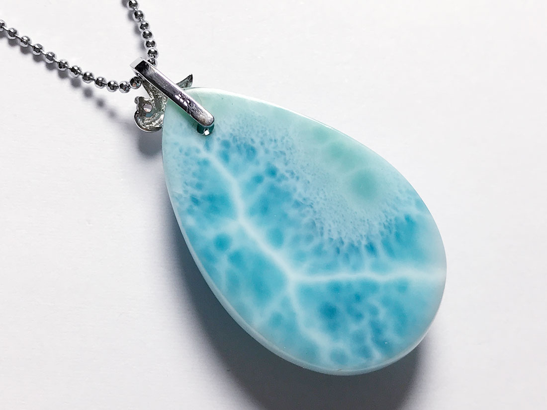 高品質】 ドミニカ共和国産 ラリマー ペンダントトップ