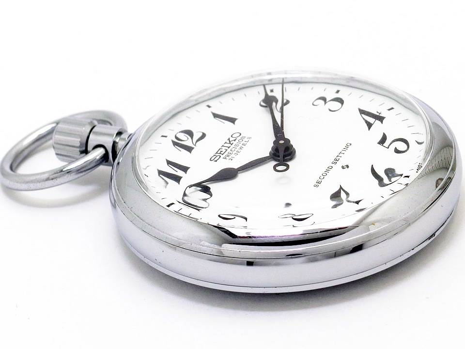 セイコー プレシジョン 懐中時計 6110-0010 21石手巻 OH済 昭和51年製
