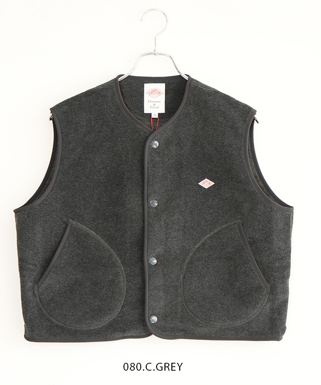 ◇[DT-A0521] DANTON(ダントン)フリース カラーレスベスト WOMEN