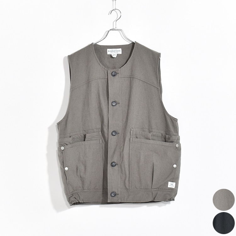 SF-242101]SASSAFRAS(ササフラス)Overgrown Hiker Vest / LR Cotton