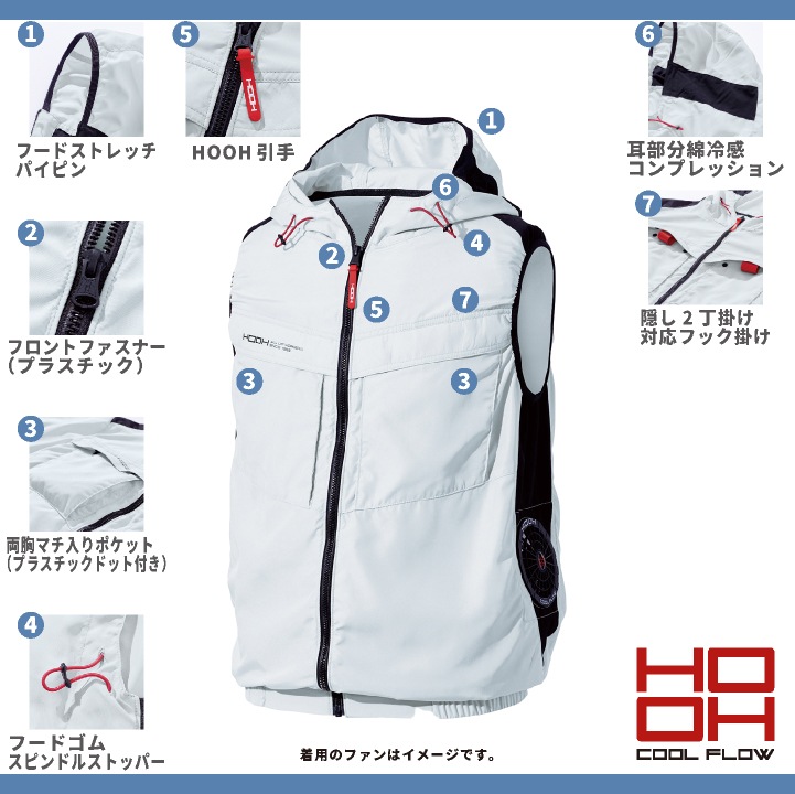 HOOH 鳳凰 フルセット 空調作業服 ベスト セット サイドファン仕様