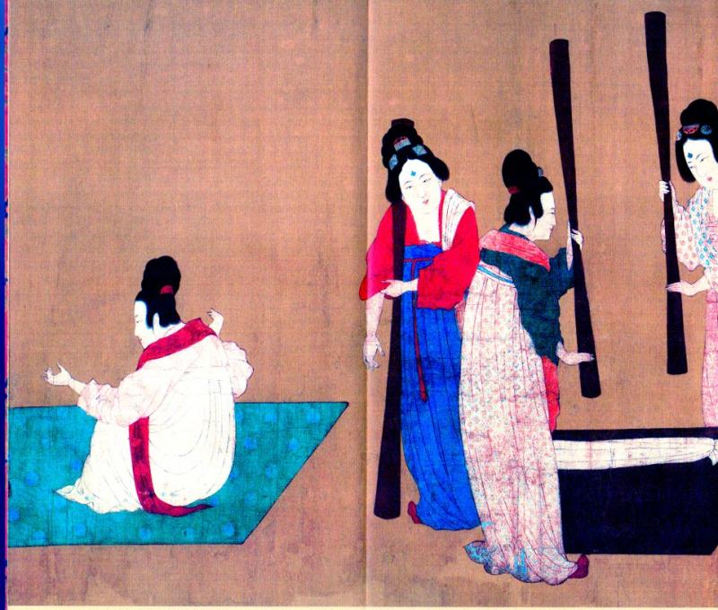 簪花仕女図 搗練図 カク国夫人遊春図 晋唐宋人物画精選 絵巻精選 中国