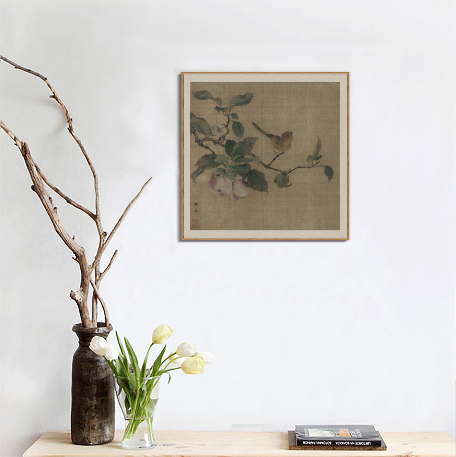 果熟来禽図』 林椿 宋 額画 高質印刷アート / 宋・林椿『果熟来禽