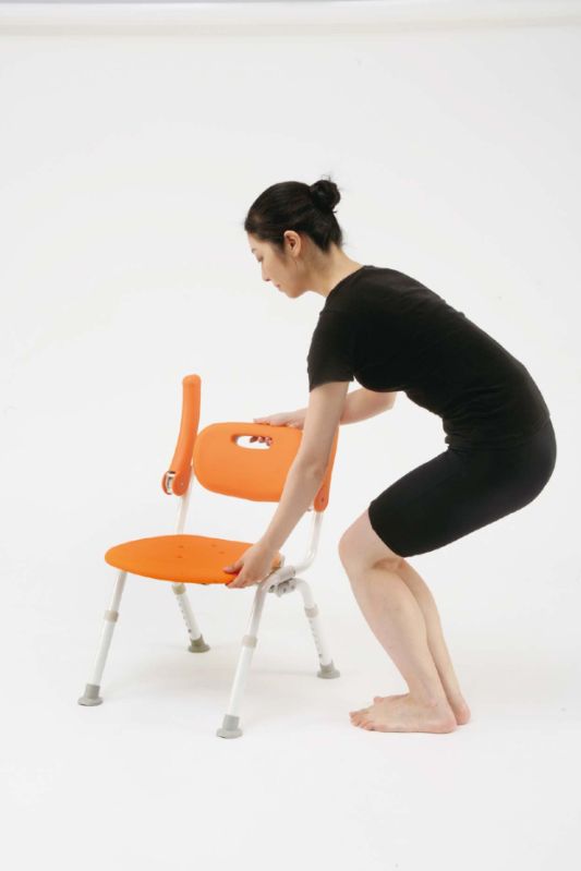 シャワーチェア「ユクリア」ミドルSPワンタッチおりたたみN｜ヤガミ