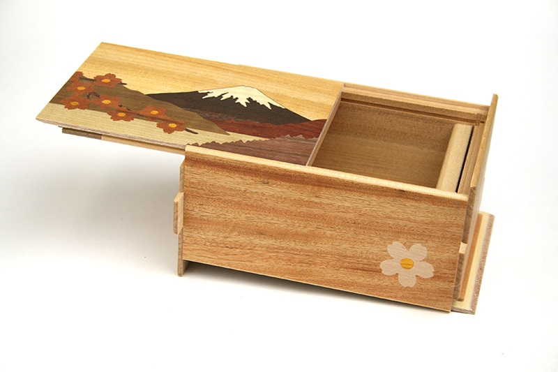 秘密箱18回仕掛け 6寸 桜富士 | 秘密箱 | 寄木細工専門店 箱根丸山物産