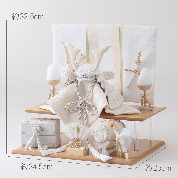 京都夢み屋【白粋-HAKI- 二段兜飾り 夢颯】 コンパクトでおしゃれな