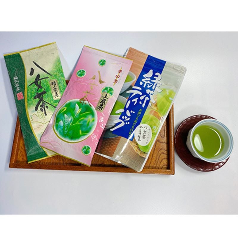 八女茶，(水出し煎茶)800円10袋(特上煎茶)750円3袋めめママです。 八女