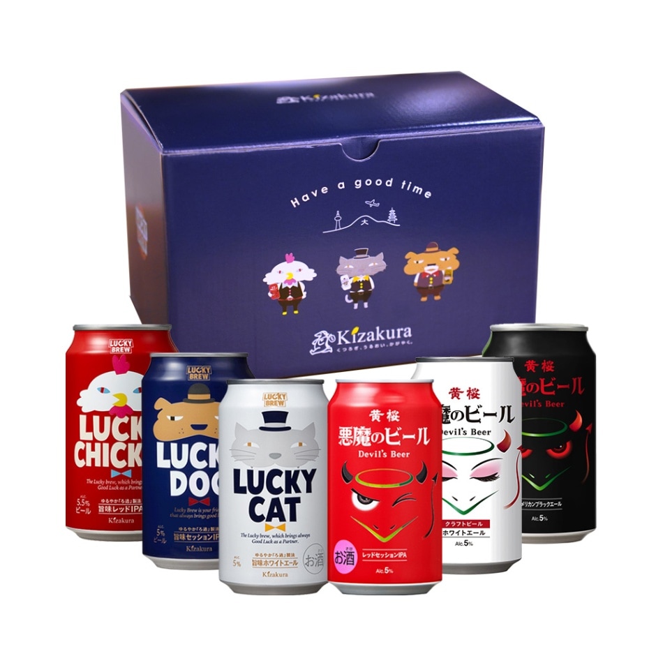 黄桜 悪魔とラッキー6種6缶セット （350ml×6缶） 【商品番号：8676