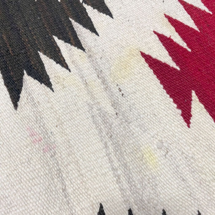 40s OLD NAVAJO HANDWOVEN TRIPLE CHEVRON DESIGH WOOL RUG 78×155