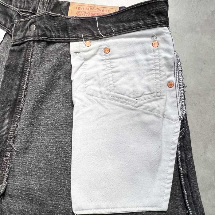 90's Levi's 555 RELAXED FIT BLACK JEANS MADE IN USA W34L34 90年代