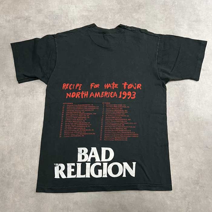 90'S BAD RELIGION RECIPE FOR HATE TOUR T-SHIRTS BLACK/L Made in