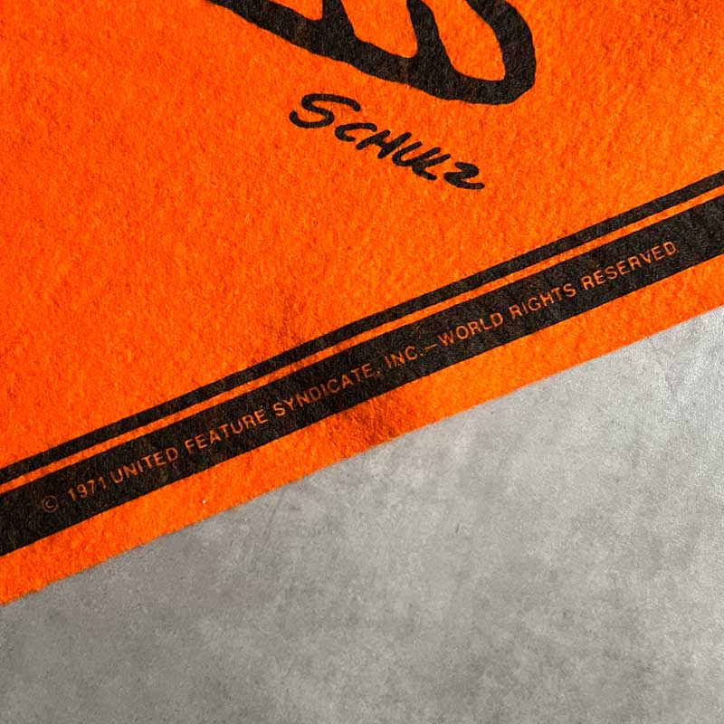 70'S PEANUTS Felt Pennant SNOOPY/ORANGE 70年代 ピーナッツ フェルト