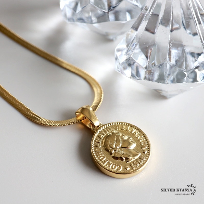 コインネックレス スネークチェーン [zrun004-n785-c038-3mm-g