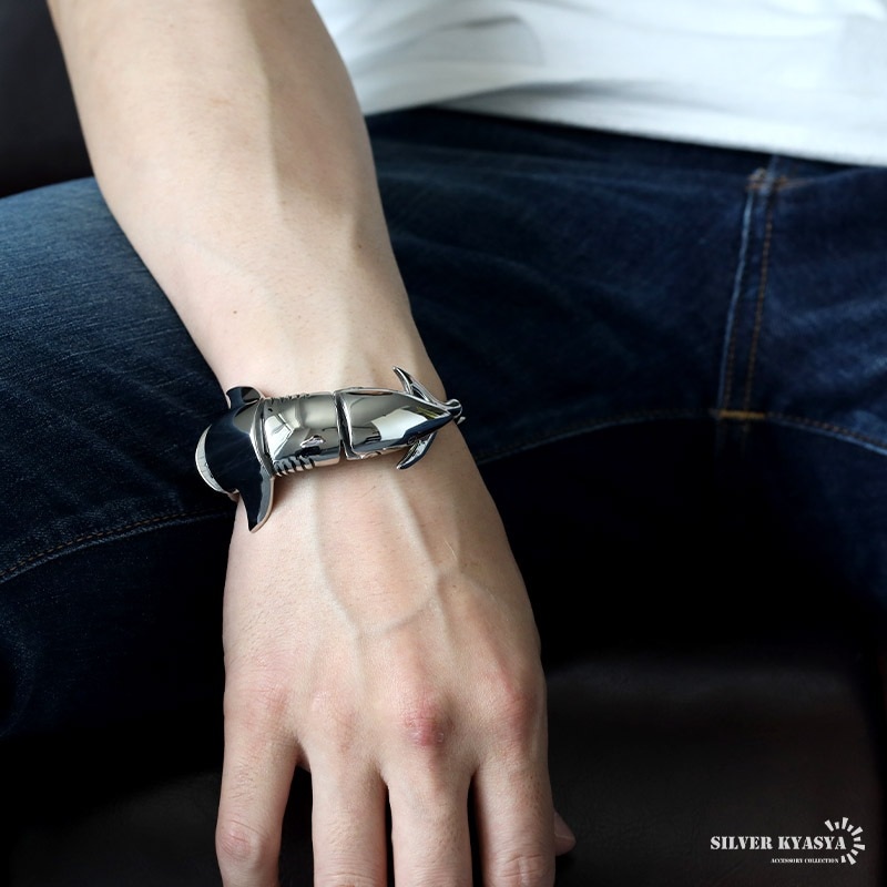 316L 鮫のごつめブレスレット [b856] | ブレスレット,ステンレス