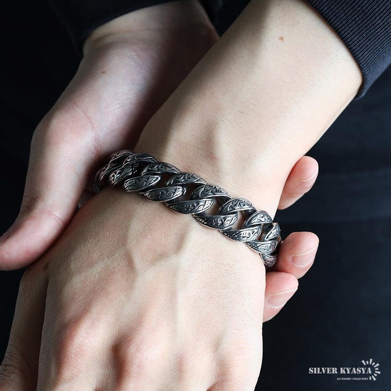 ステンレス 重厚感たっぷりな極太喜平ブレスレット [b992