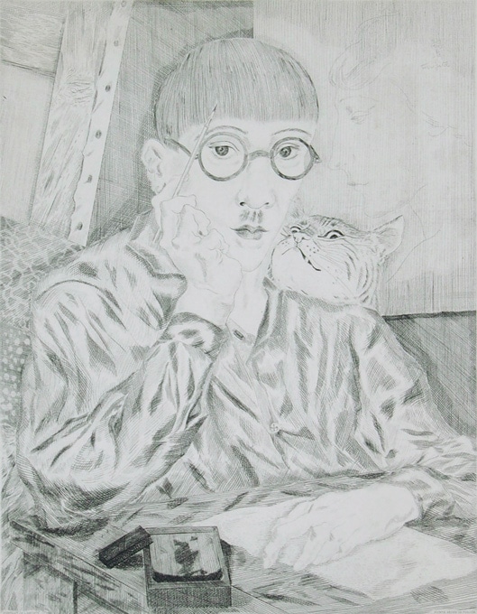 藤田嗣治 「猫のいる自画像」 | | アトリエ・ブランカ