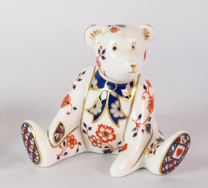 ロイヤルクラウンダービー 「伊万里写オブジェ（ベア・青
