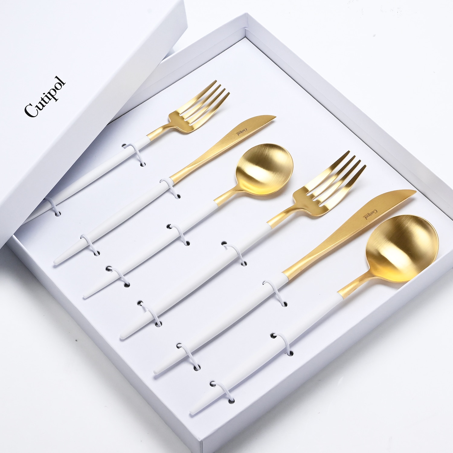 クチポール GOA ゴア ホワイト/ゴールド 6点セット ディナーデザート