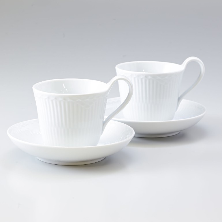 2客セット ロイヤルコペンハーゲン ホワイトフルーテッド ハーフレース