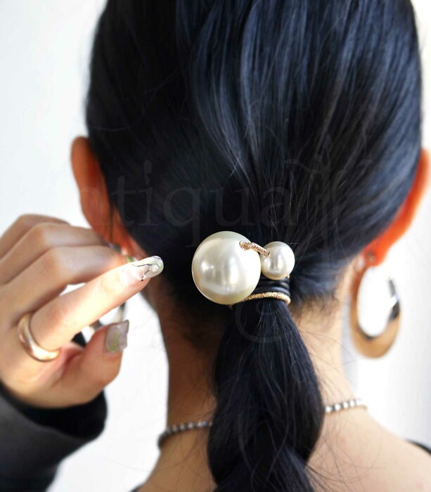 ヘアゴム レディース ヘアアクセ パール モチーフ 大粒・再再販