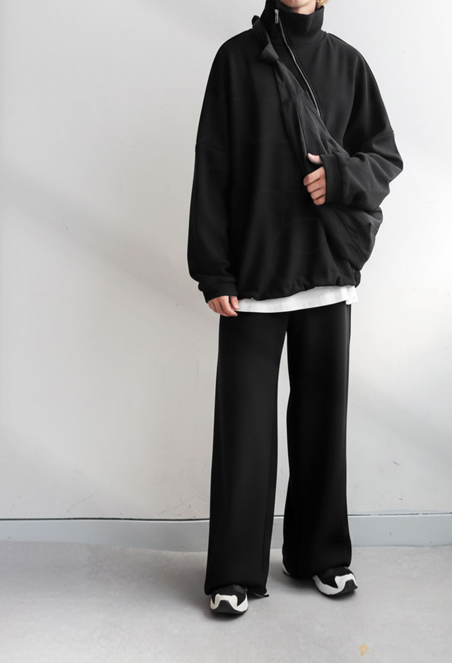 斜めZIP 裏起毛 ジョーゼットジャケット メンズ 送料無料・再入荷