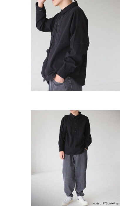 プルオーバーシャツ シャツ メンズ トップス 長袖 送料無料・メール便