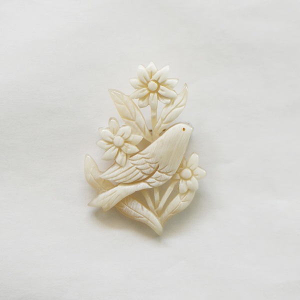BISOU 花と鳥 ブローチ