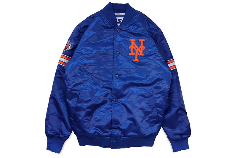 STARTER NEW YORK METS VARSITY SATIN FULL-SNAP JACKET (LS250167-NYM