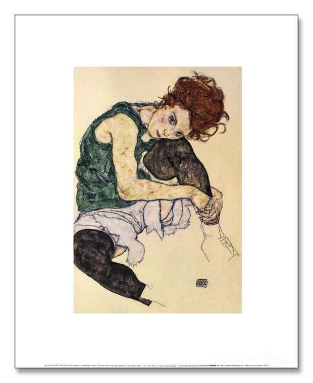 座っている女（エゴン シーレ） ポスター販売のアズポスター｜ポスター