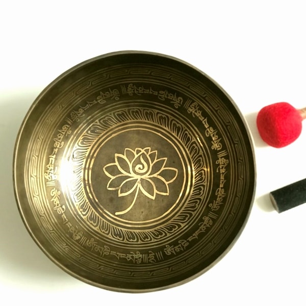 シンギングボウル【φ26cm】【ロータス・蓮の花】【G】【ハンドメイド