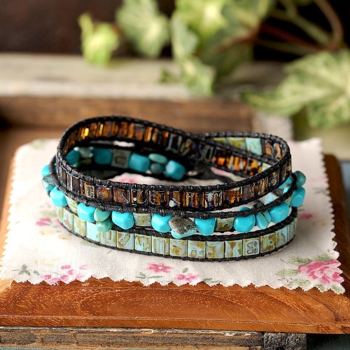 ビーズファクトリー 天然石ブレスキットforMEN ターコイズ BFK-474