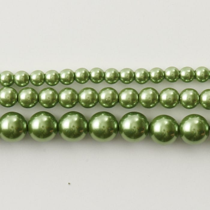 日本製樹脂パール 3mm オリーブグリーン【アクリルパール/国産パール