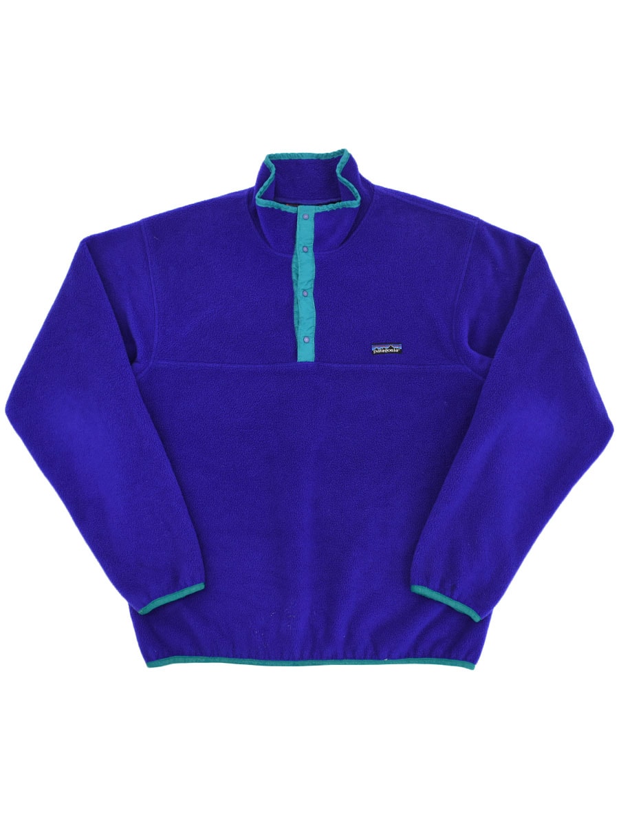 80's パタゴニア シンチラスナップTプルオーバー コバルト 表記(L