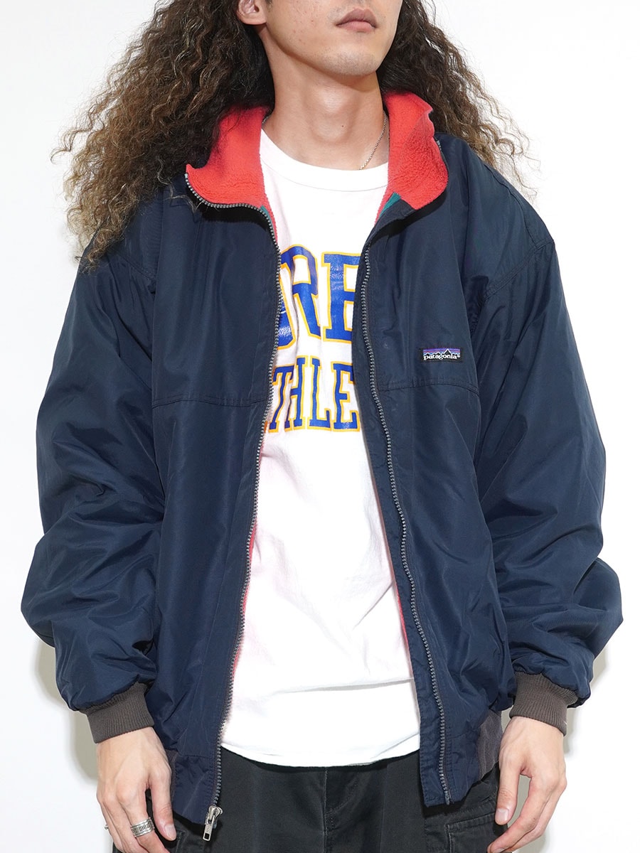 90's パタゴニア シェルドシンチラジャケット ブルーブラック 表記(XL