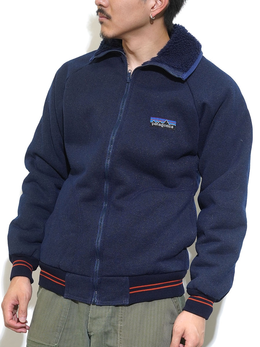 80s 80s デカタグ Patagonia パタゴニア ネイビー パイル DM848