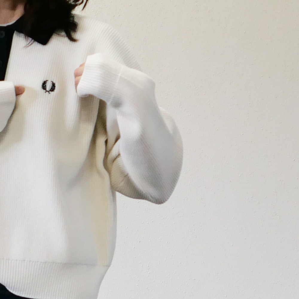 ニットポロ フレッドペリー トップス ポロシャツ 長袖 KNITTED SHIRT