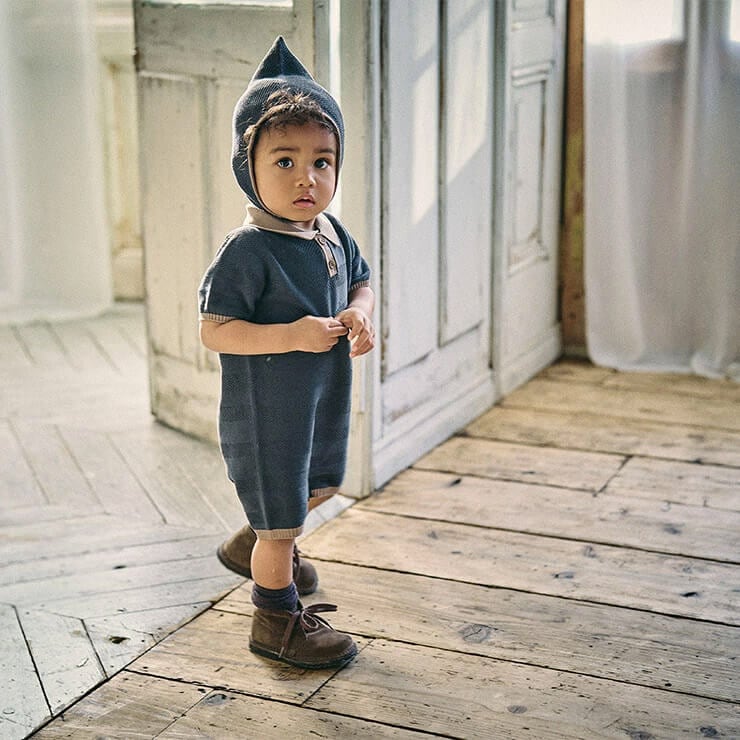 MARLMARL マールマール ニット ポロ ロンパース (70-80cm) / アイ